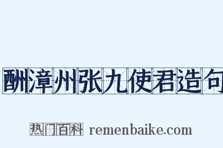 酬漳州张九使君造句是什么意思的图片